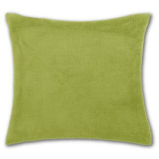 Kissenhülle "Kuschel" ca. 30x30cm grün - olivgrün mit Füllung