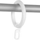 Ringe mit Haken weiß Ø28mm, für Gardinenstangen bis 16mm (10er Set)