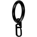 Ringe mit Haken schwarz Ø28mm, für Gardinenstangen bis 16mm (10er Set)