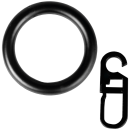 Ringe mit Haken schwarz Ø28mm, für Gardinenstangen bis 16mm (10er Set)