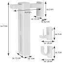 Klemmträger Set für Cafehaus und Vitragestangen 1er Pack Klemmträger Weiß