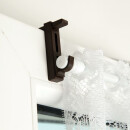 Klemmträger Set für Cafehaus und Vitragestangen 5er Pack Klemmträger Braun