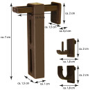 Klemmträger Set für Cafehaus und Vitragestangen 5er Pack Klemmträger Braun