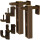 Klemmträger Set für Cafehaus und Vitragestangen 5er Pack Klemmträger Braun