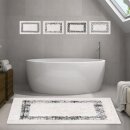 Badematten - Natur und Hellbeige - 45 x 70cm (Lines)