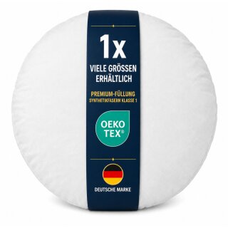 Füllkissen rund Ø60cm Innenkissen mit Polyesterfüllung Klasse 1 für Dekokissen