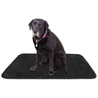 Tierdecke Lammflor schwarz - jet black 80x120cm