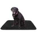Tierdecke Lammflor schwarz - jet black 80x120cm