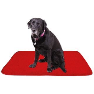 Tierdecke Lammflor rot - salsa 80x120cm
