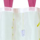 Bistrogardine mit Schlaufen, ca. 150x45cm "pink - Schmetterlinge"