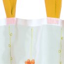 Bistrogardine mit Schlaufen, ca. 150x45cm "orange - Blumen"