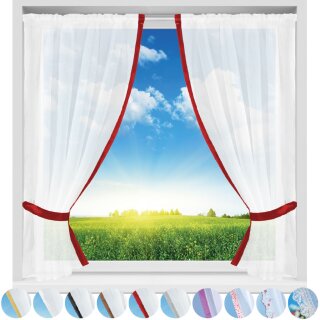 Gardinenset mit Stangendurchzug "Satin" 140x120cm - Rot