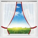 Gardinenset mit Stangendurchzug "Satin" 140x120cm - Rot