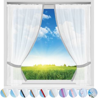 Gardinenset mit Stangendurchzug "Satin" 140x120cm - Grau