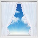 Gardinenset mit Stangendurchzug "Satin" 140x120cm - Weinrot Blumen bestickt