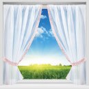 Gardinenset mit Stangendurchzug "Satin" 140x120cm - Bunt Blumen