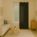 Gardinenschal Ellen blickdicht mit Ösen Schwarz 140x145 cm