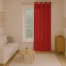 Gardinenschal Ellen blickdicht mit Ösen Rot 140x145 cm