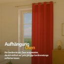 Gardinenschal Ellen blickdicht mit Ösen Rot 140x145 cm