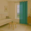 Gardinenschal Ellen blickdicht mit Ösen Türkis 140x175 cm