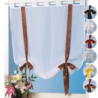 Raffgardine mit Schlaufen - 100x160cm - "Braun"