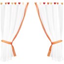 Gardinenset mit Schlaufen "Skyline" Landhausstil 140x120cm - Orange