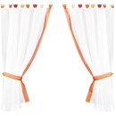 Gardinenset mit Schlaufen "Skyline" Landhausstil 140x120cm - Orange
