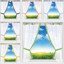 Gardinenset mit Schlaufen "Skyline" Landhausstil 140x120cm - Beige