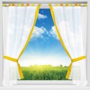 Gardinenset mit Schlaufen "Skyline" Landhausstil 140x120cm - Gelb