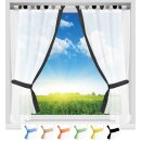 Gardinenset mit Schlaufen "Skyline" Landhausstil 140x120cm - Anthrazit