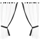 Gardinenset mit Schlaufen "Skyline" Landhausstil 140x120cm - Anthrazit