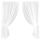 Gardinenset mit Stangendurchzug "Satin" 140x120cm - Weiß spitze