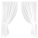 Gardinenset mit Stangendurchzug "Satin" 140x120cm - Weiß spitze