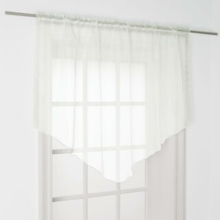 Zipfelgardine mit Stangendurchzug 140x100cm - Weiß