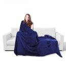 Mikrofaser Decke blau - mittelblau 70x100cm