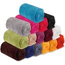 Mikrofaser Decke grün - olivgrün 70x100cm