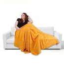 Mikrofaser Decke orange - apricot 150x200cm