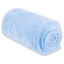 Mikrofaser Decke blau - babyblau 220x240cm