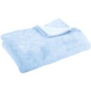 Mikrofaser Decke blau - babyblau 210x280cm