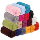 Mikrofaser Decke blau - babyblau 210x280cm