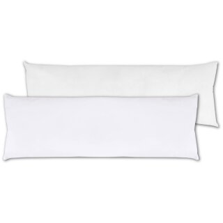 Seitenschläfer Kissenhülle ca. 40x120cm + Füllkissen / weiß - schneeweiß