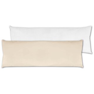 Seitenschläfer Kissenhülle ca. 40x120cm + Füllkissen / beige - creme