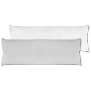 Seitenschläfer Kissenhülle ca. 40x120cm + Füllkissen / hellgrau - silbergrau