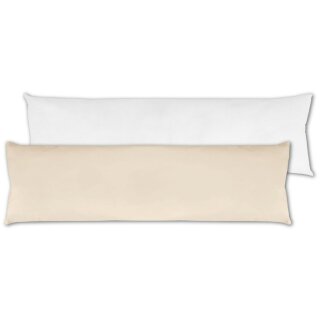Seitenschläfer Kissenhülle ca. 40x140cm + Füllkissen / beige - creme