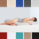 Seitenschläfer Kissenhülle ca. 40x140cm + Füllkissen / beige - creme