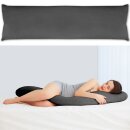 Seitenschläfer Kissenhülle ca. 40x140cm + Füllkissen / anthrazit - dunkelgrau