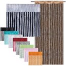 Fadenvorhang in Metallic-Optik mit Stangendurchzug Anthrazit 90x250cm