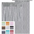 Fadenvorhang in Metallic-Optik mit Stangendurchzug Anthrazit 90x250cm