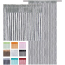 Fadenvorhang in Metallic-Optik mit Stangendurchzug Anthrazit 90x200cm