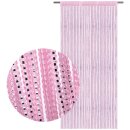 Fadenvorhang in Metallic-Optik mit Stangendurchzug Rosa 90x200cm